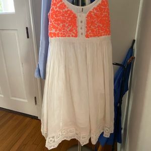 Free people flowy white/orange dress
